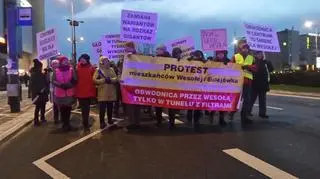 Styczniowy protest przeciwko obwodnicy przez Wesołą