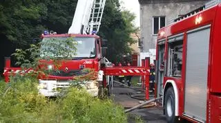 Pożar pustostanu na Targówku