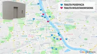 Mapa automatycznych toalet