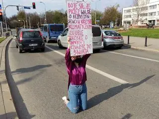 Samotny protest na Francuskiej