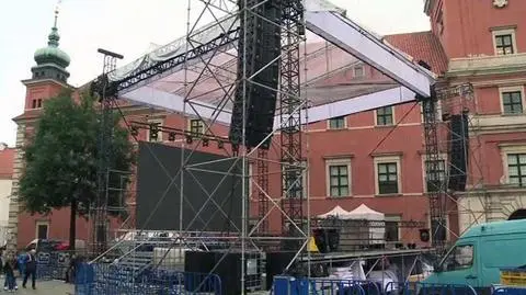 Obama przemówi do warszawiaków. Scena na pl. Zamkowym już stoi