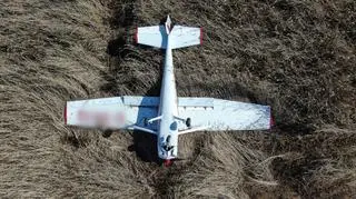 Samolot Cessna 150, który spadł w Wawrze