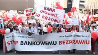 Frankowicze protestują