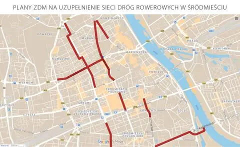 Plany na uzupełnienie sieci dróg rowerowych w Śródmieściu