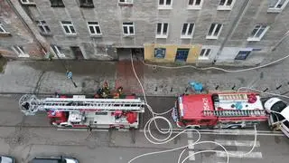 Pożar poddasza budynku przy ulicy Mińskiej