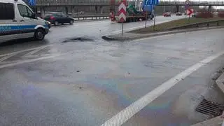 Pożar auta na Wisłostradzie 