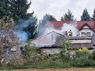 Pożar pracowni w Kępie Okrzewskiej