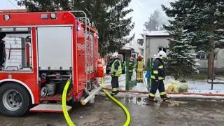 Pożar domu w Nowych Grocholicach