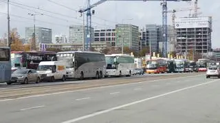 Protest branży autokarowej w Warszawie