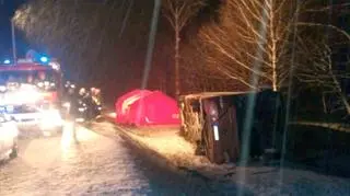 Wypadek na trasie nr 16 pomiędzy Ełkiem a Kalinowem