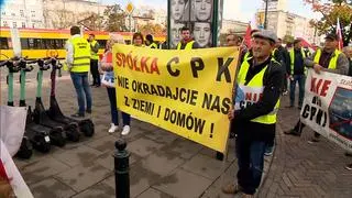 Protest przeciwko budowie CPK