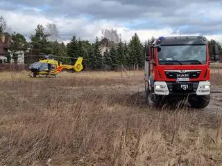 Na miejscu lądował śmigłowiec LPR 