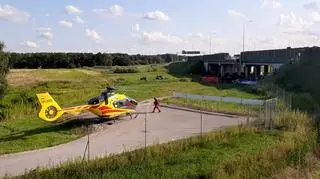 Na miejscu lądował śmigłowiec LPR