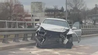 Kolizja na zjeździe z Trasy Siekierkowskiej 