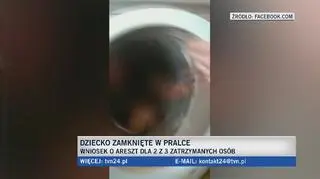 Dziecko zamknięte w pralce