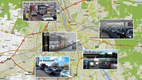 5 najbardziej zakorkowanych miejsc w Warszawie