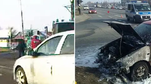 Wypadek, pożar i zepsuty autokar na Puławskiej