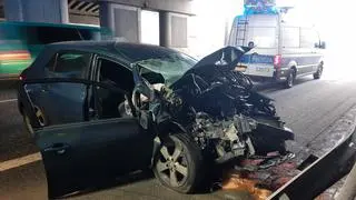 Zderzenie kilku pojazdów na S8