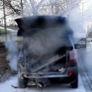 Strażnicy miejscy ugasili płonące auto