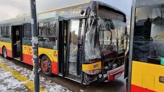 Kolizja autobusów w Dolinie Służewieckiej