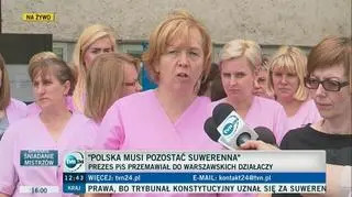 Konferencja strajkujących pielęgniarek