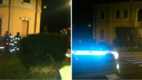 Zatrzymał się w krzakach, tuż przed budynkiem