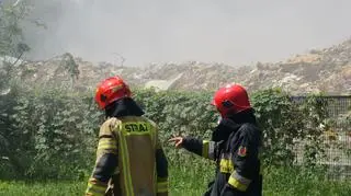 Pożar składowiska śmieci przy Kampinoskiej