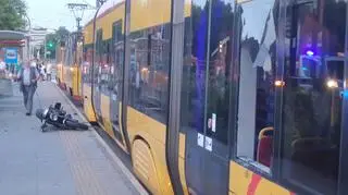 Zderzenie tramwaju z motocyklem