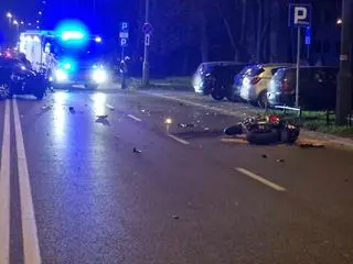 Wypadek z udziałem motocyklisty