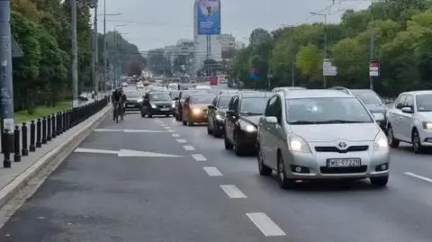 Protest rowerzystów na Moście Poniatowskiego