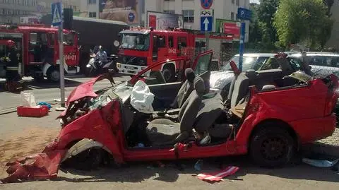 Wypadek na Powiślu zablokował zjazd z mostu