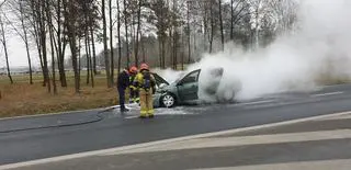 Pożar samochodu w Zakroczymiu