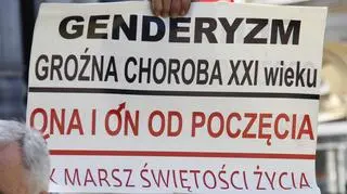 Protest przed tęczą