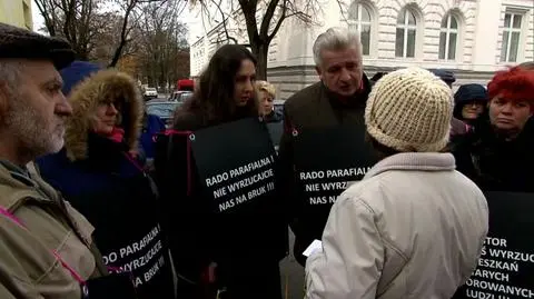 "Nie wyrzucajcie nas na bruk". Protest w czasie nabożeństwa