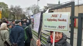 Protest w sprawie budowy linii tramwajowej