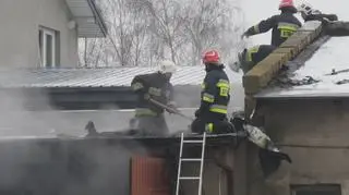 Pożar warsztatu w Zielonkach