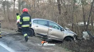 Zjechał z drogi, wpadł do lasu