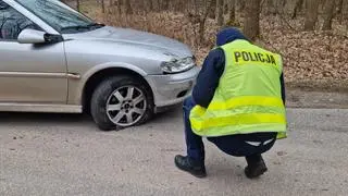 Potrącenie rowerzystki w miejscowości Skwarne