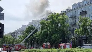 Pożar budynku na Mokotowie 