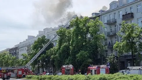 Pożar budynku na Mokotowie 