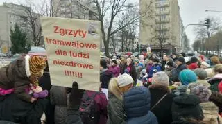 Protest przeciwko budowie linii tramwajowej