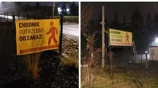 Banery wywieszone przez mieszkańców Szamocina