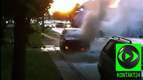 BMW spłonęło przy Bitwy Warszawskiej