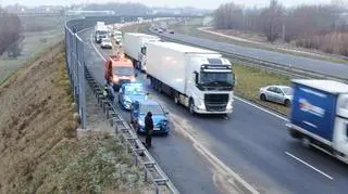 Zderzenie na A2 pod Pruszkowem