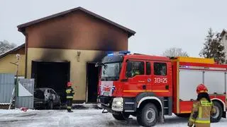 Pożar w warsztacie samochodowym w Rembertowie