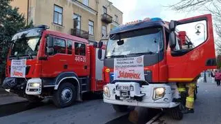 Pożar kamienicy w Grodzisku Mazowieckim 