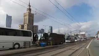 Protest branży autokarowej w Warszawie