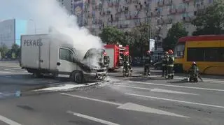 Pożar samochodu na Marszałkowskiej