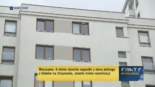 Dziecko wypadło z okna jednego z bloków