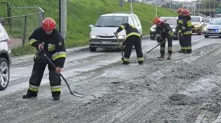 Rozlany beton na Wale Miedzeszyńskim 